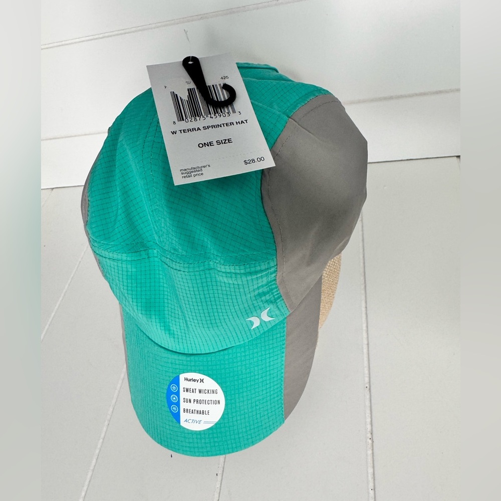 NWT Hurley Running Cap Active Hat Mint Green Adjustable Flexible Breathable